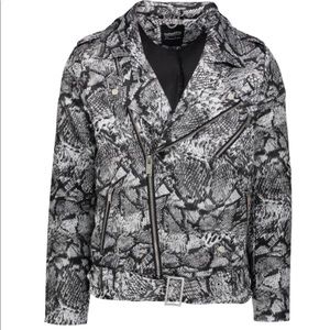 BoohooMan snakeprint Moto jacket . NWT